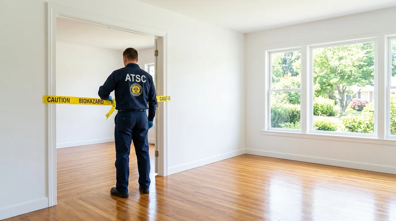 Certified biohazard cleanup crew performing Decomposition Cleanup in Sunbury